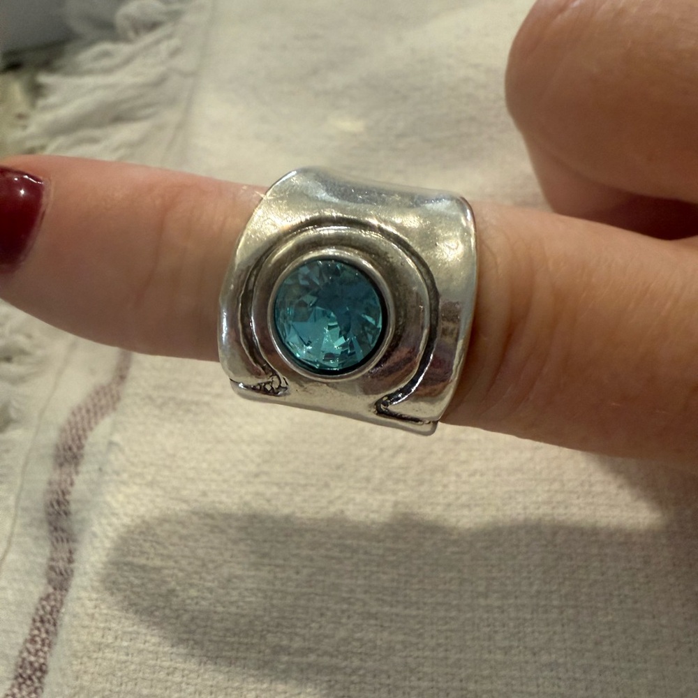 Silver Ring with Blue Gemstone sterling silver ring 925